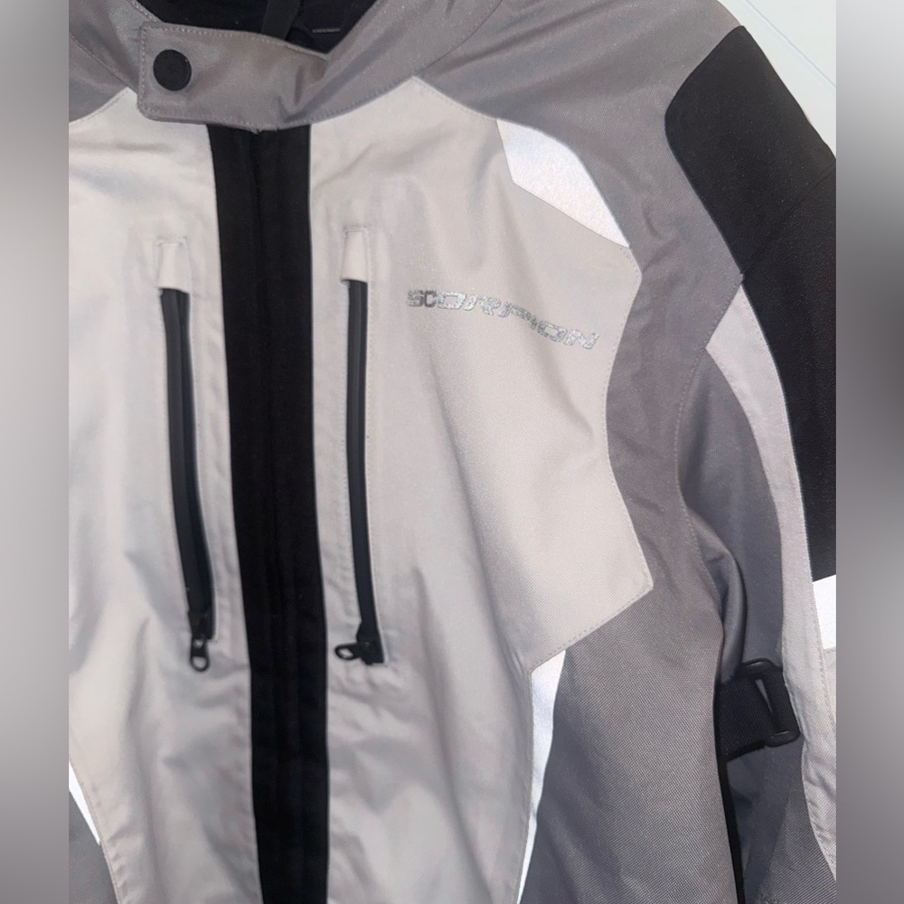Scorpion Exo Optima Men's Waterproof Armored Riding Motorcycle Jacket Gray Large - Picture 5 of 15